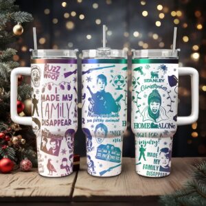 Home Alone Movies Custom Stanley Quencher 40oz Stainless Steel Tumbler With Handle - Threewoofs