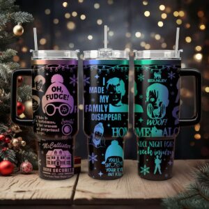 Home Alone Movies Custom Stanley Quencher 40oz Stainless Steel Tumbler With Handle - Threewoofs