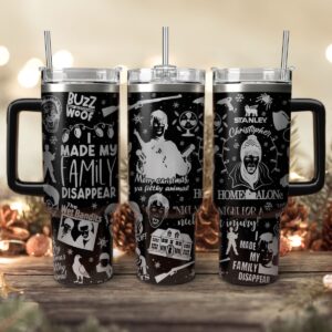 Home Alone Movies Custom Stanley Quencher 40oz Stainless Steel Tumbler With Handle - Threewoofs