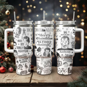 Home Alone Movies Custom Stanley Quencher 40oz Stainless Steel Tumbler With Handle - Threewoofs