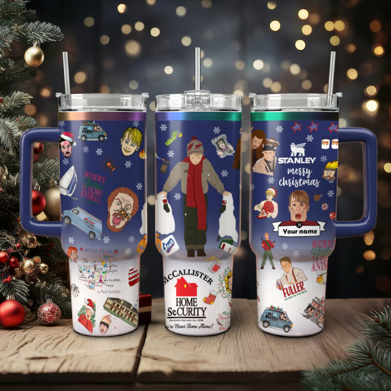 Home Alone Movies Custom Stanley Quencher 40oz Stainless Steel Tumbler With Handle - Threewoofs