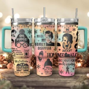 Home Alone Movies Custom Stanley Quencher 40oz Stainless Steel Tumbler With Handle - Threewoofs