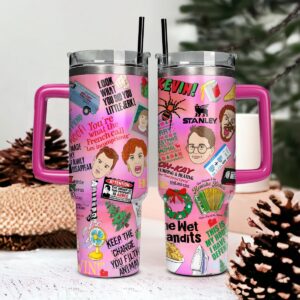 Home Alone Movies Custom Stanley Quencher 40oz Stainless Steel Tumbler With Handle - Threewoofs