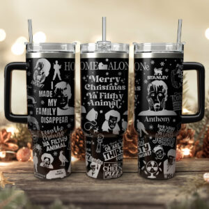 Home Alone Movies Custom Stanley Quencher 40oz Stainless Steel Tumbler With Handle - Threewoofs