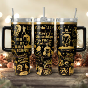 Home Alone Movies Custom Stanley Quencher 40oz Stainless Steel Tumbler With Handle - Threewoofs