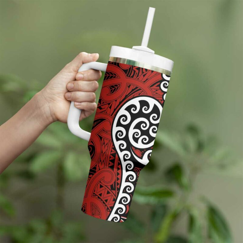 Honour The Treaty New Zealand Toitu Te Tiriti Ake!Ake!Ake! Custom Stanley Quencher 40oz Stainless Steel Tumbler With Handle - Threewoofs - Image 3