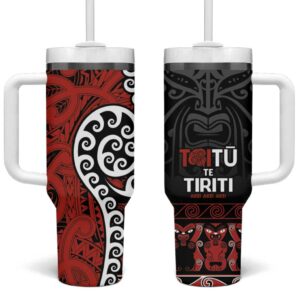 Honour The Treaty New Zealand Toitu Te Tiriti Ake!Ake!Ake! Custom Stanley Quencher 40oz Stainless Steel Tumbler With Handle - Threewoofs