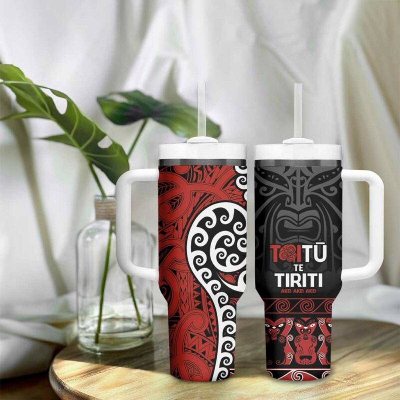 Honour The Treaty New Zealand Toitu Te Tiriti Ake!Ake!Ake! Custom Stanley Quencher 40oz Stainless Steel Tumbler With Handle - Threewoofs - Image 9