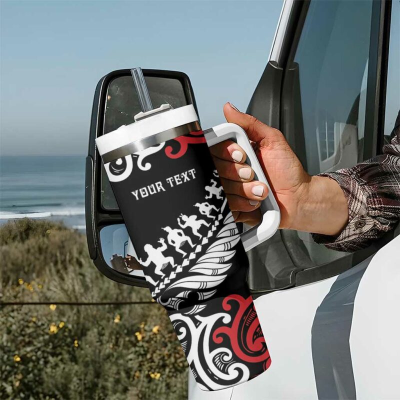 Honour The Treaty New Zealand Toitu Te Tiriti Half Fern Custom Stanley Quencher 40oz Stainless Steel Tumbler With Handle - Threewoofs - Image 7