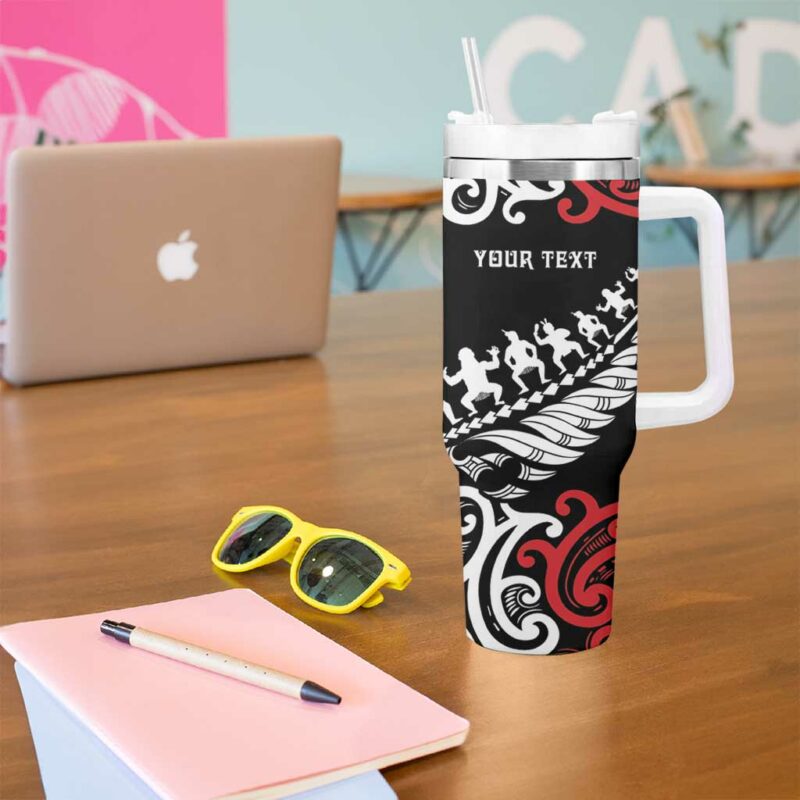Honour The Treaty New Zealand Toitu Te Tiriti Half Fern Custom Stanley Quencher 40oz Stainless Steel Tumbler With Handle - Threewoofs - Image 5