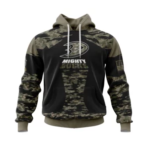 Hoodie Anaheim Ducks, Honors Veterans And Military Members QTNHL080524A3830HD