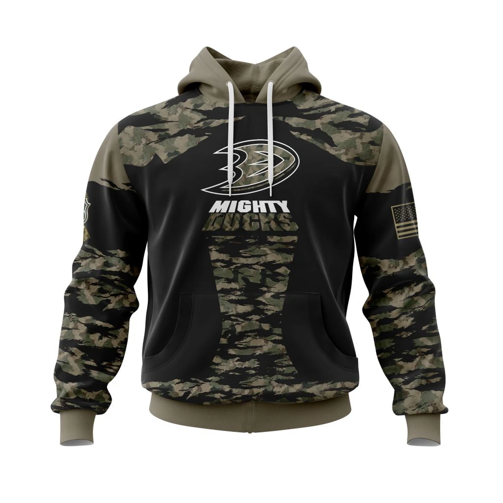 Hoodie Anaheim Ducks, Honors Veterans And Military Members QTNHL080524A3830HD