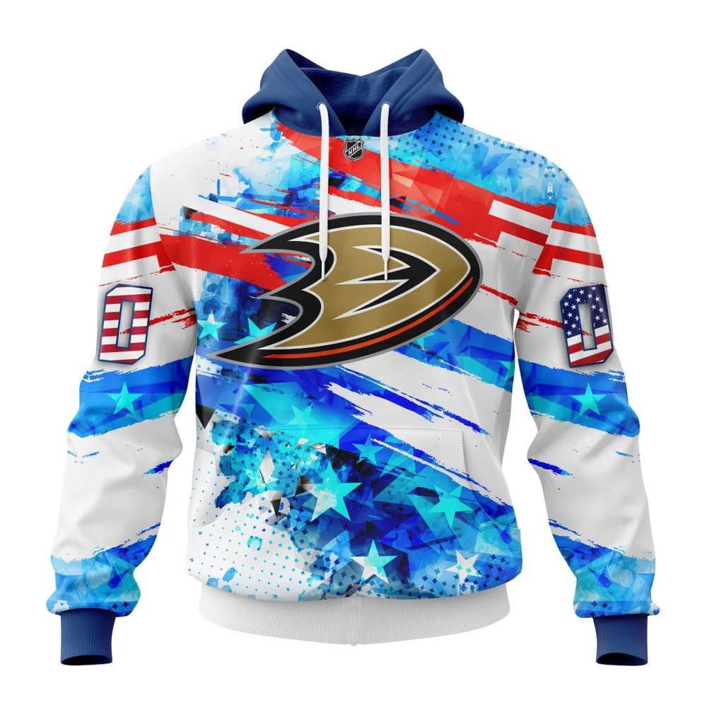 Hoodie Anaheim Ducks, Special Concept For Independence Day St2201 QTNHL080524A2147HD
