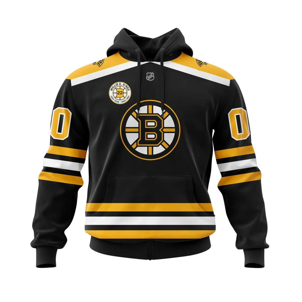 Hoodie Boston Bruins Willie E. O'Ree Jersey Retirement, Personalized Name & Number QTNHL080524A57HD