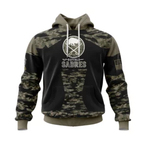 Hoodie Buffalo Sabres, Honors Veterans And Military Members QTNHL080524A416HD