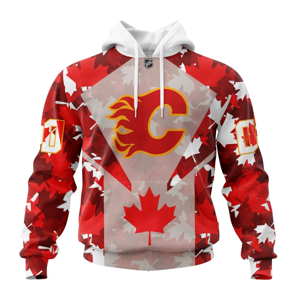 Hoodie Calgary Flames, Special Concept For Canada Day St2201 QTNHL080524A2146HD