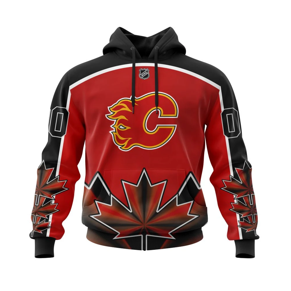 Hoodie Calgary Flames, With Beloved Canada Maple Leafs V0122 QTNHL080524A3815HD