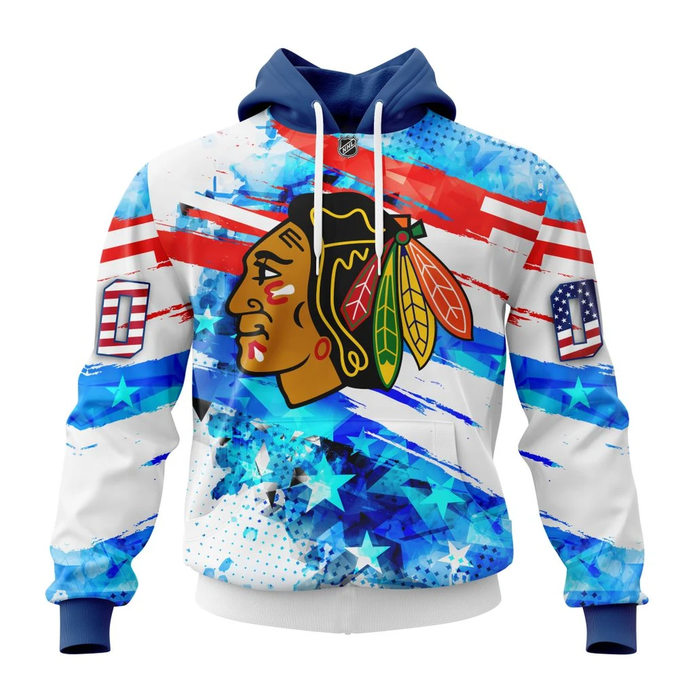 Hoodie Chicago Blackhawks, Special Concept For Independence Day St2201 QTNHL080524A2154HD