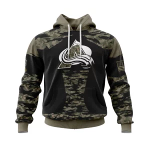 Hoodie Colorado Avalanche, Honors Veterans And Military Members QTNHL080524A3842HD