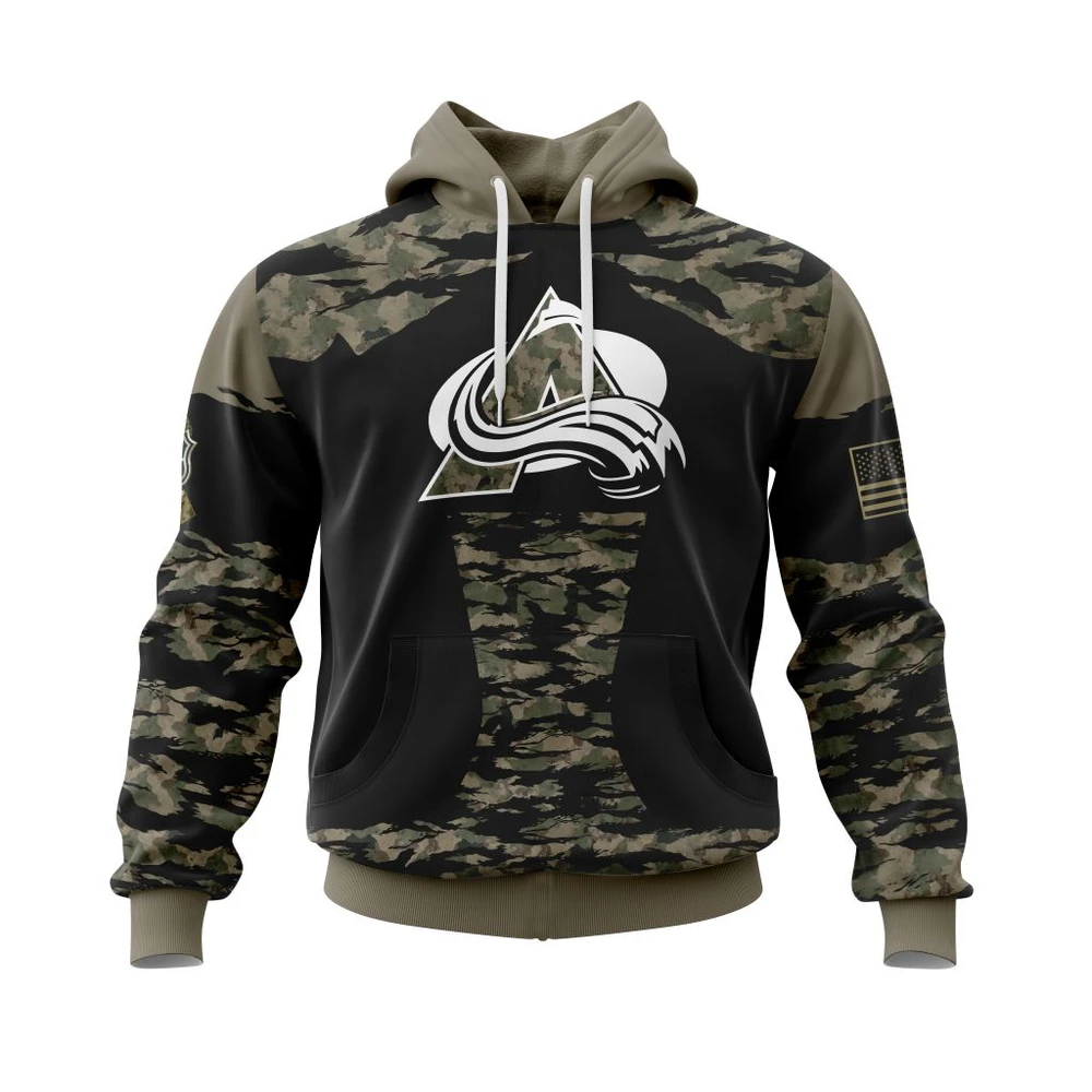Hoodie Colorado Avalanche, Honors Veterans And Military Members QTNHL080524A3842HD
