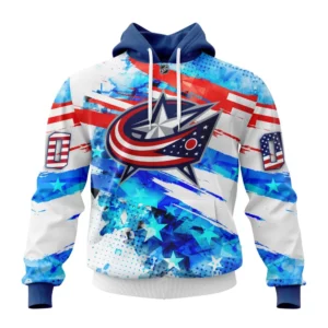 Hoodie Columbus Blue Jackets, Special Concept For Independence Day St2201 QTNHL080524A2157HD