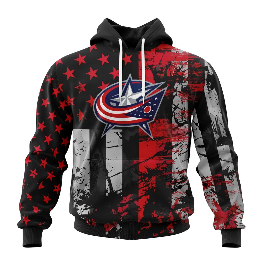 Hoodie Columbus Blue Jackets, Specialized Jersey For America QTNHL080524A3242HD