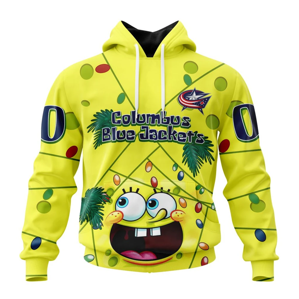 Hoodie Columbus Blue Jackets, Specialized Jersey With Spongebob V0122 QTNHL080524A3273HD