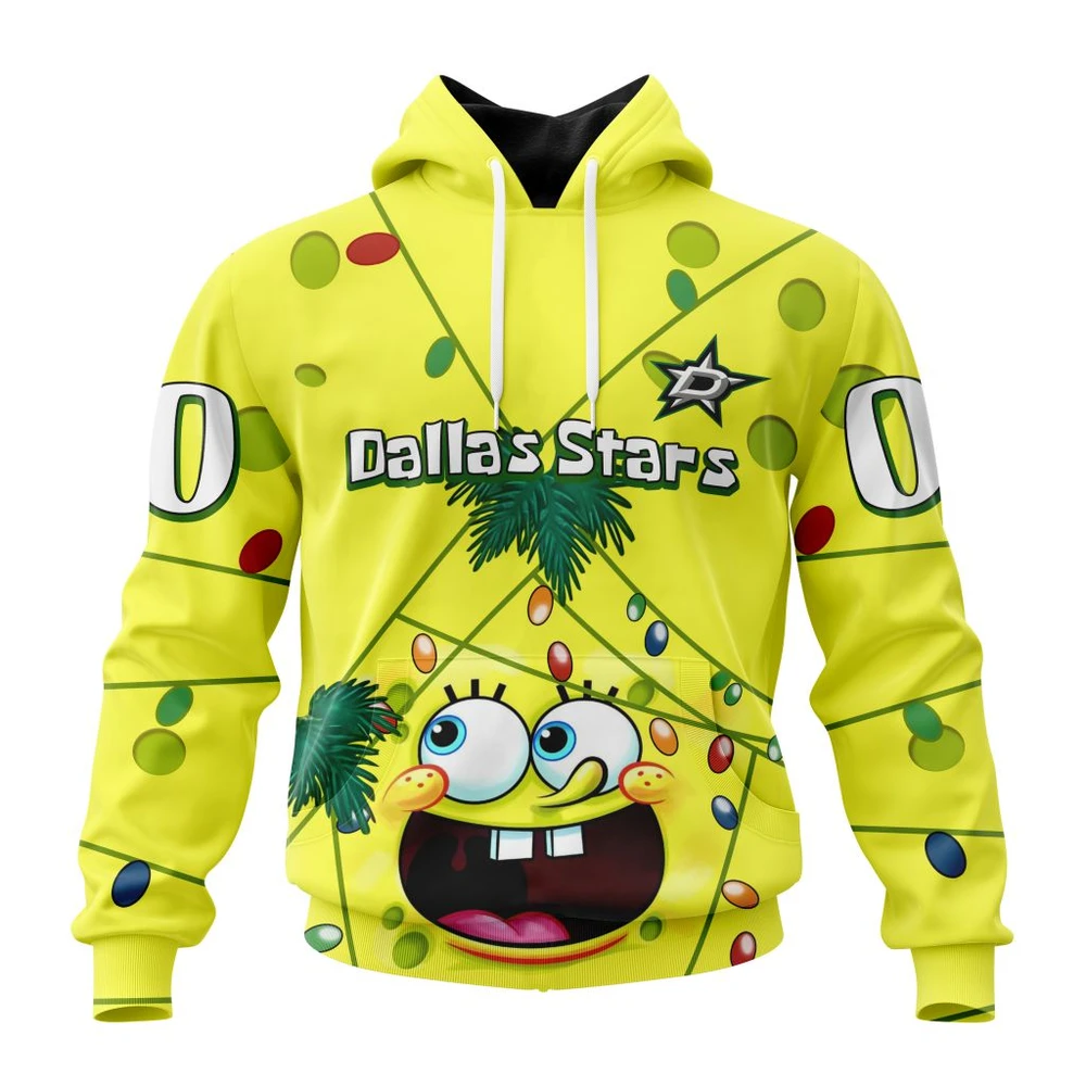 Hoodie Dallas Stars, Specialized Jersey With Spongebob V0122 QTNHL080524A3267HD