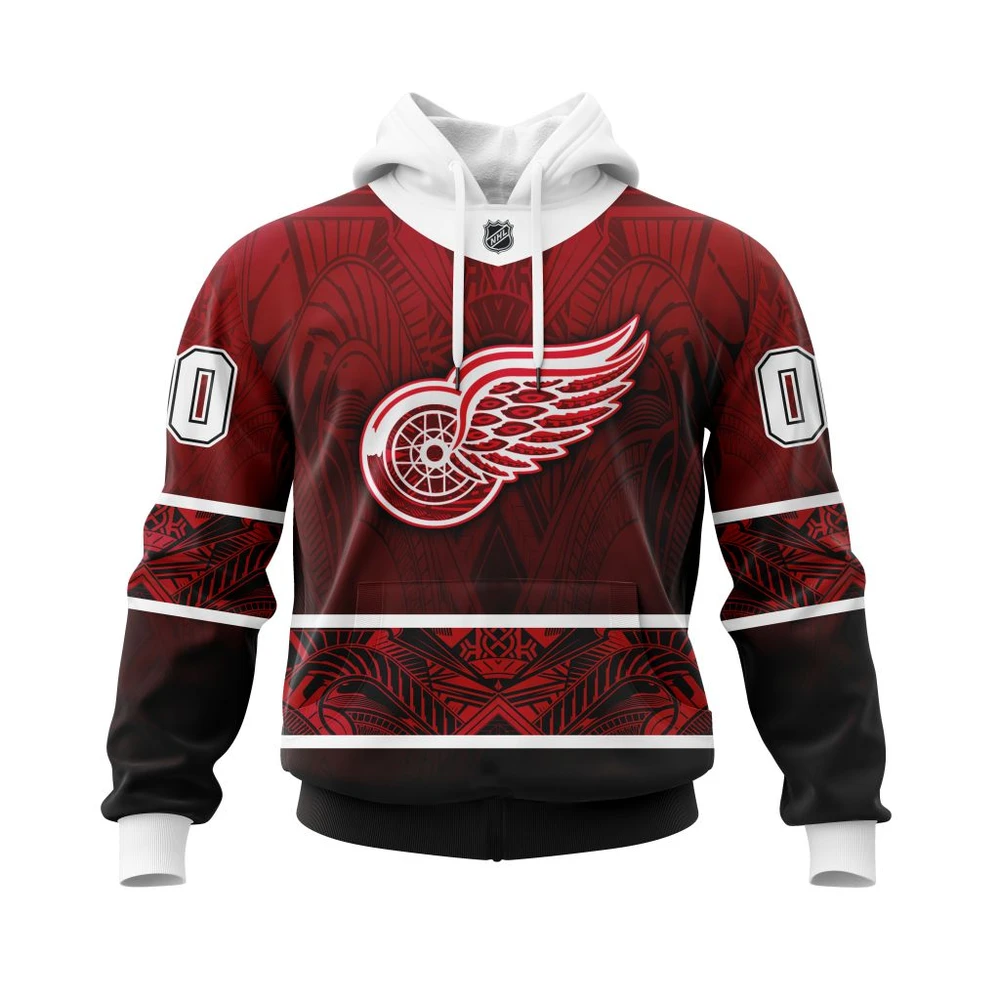 Hoodie Detroit Red Wings, Specialized Native With Samoa Culture V0222 QTNHL080524A409HD