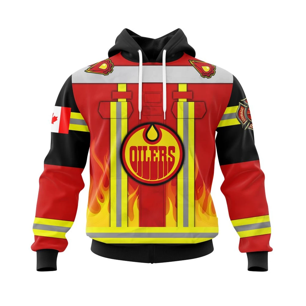 Hoodie Edmonton Oilers Honnor Firefighter Uniform V0622 QTNHL080524A3762HD