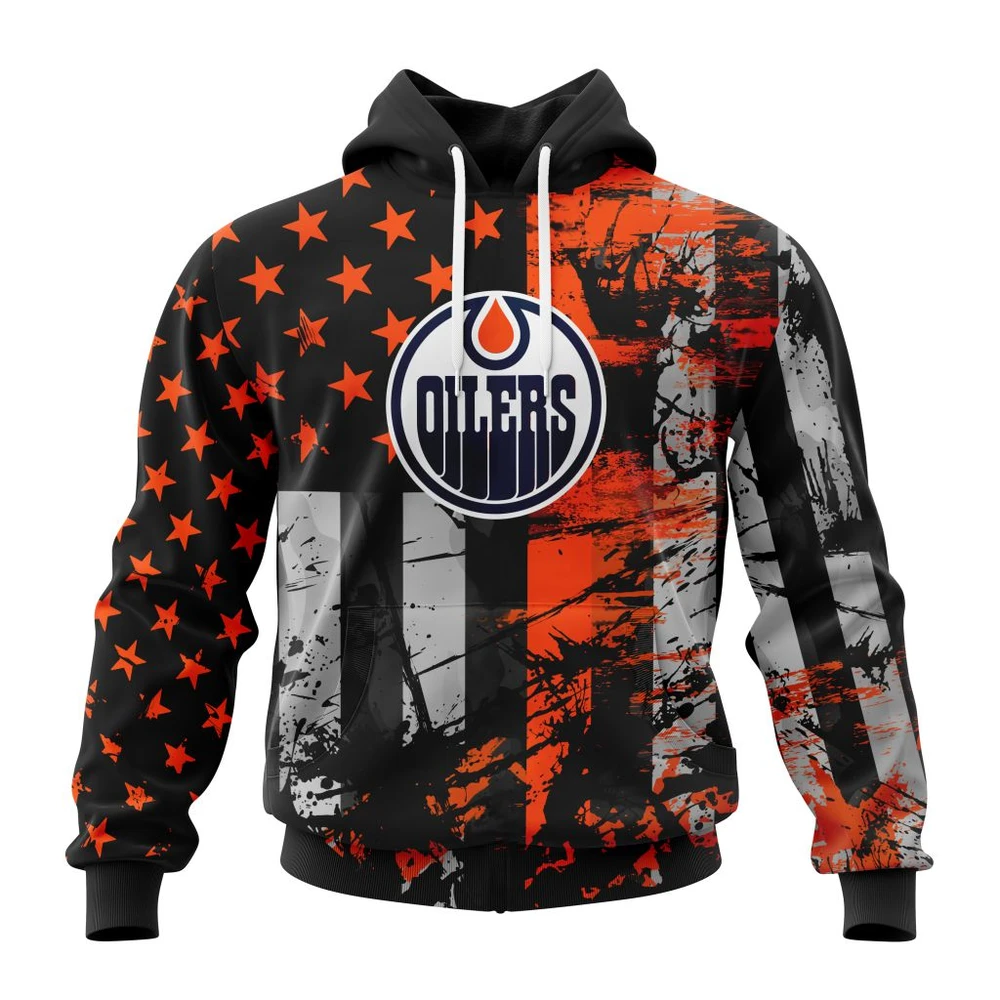 Hoodie Edmonton Oilers Specialized Jersey For America QTNHL080524A367HD