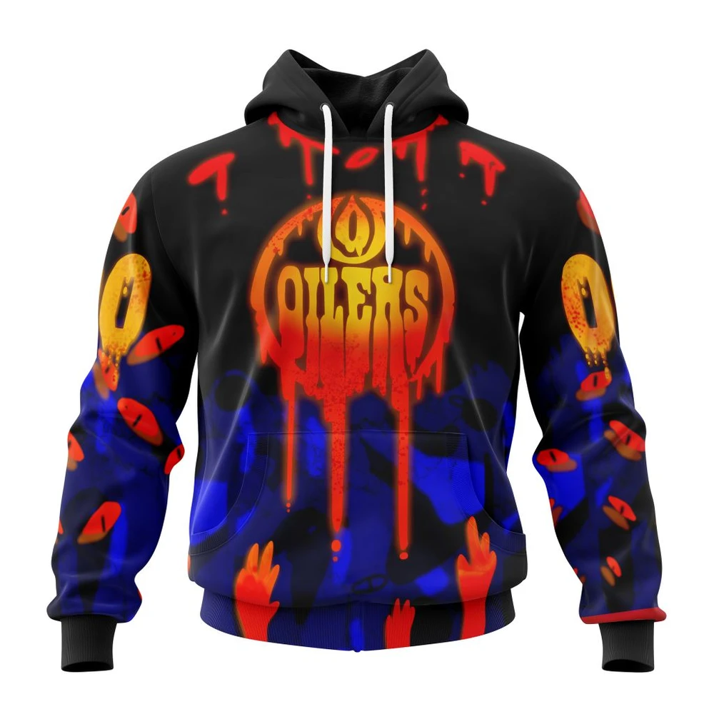 Hoodie Edmonton Oilers Specialized Jersey For Halloween Night QTNHL080524A3309HD