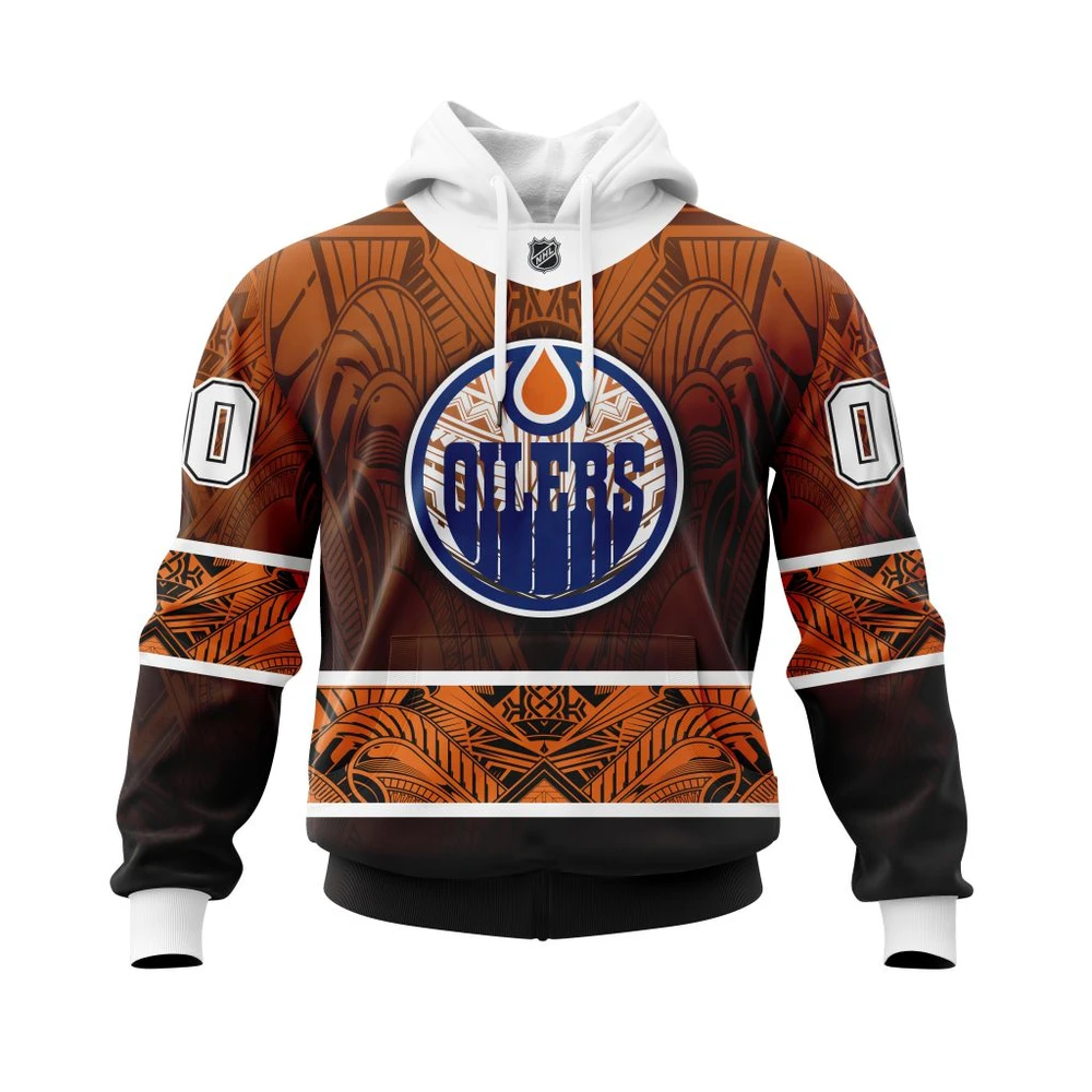 Hoodie Edmonton Oilers, Specialized Native With Samoa Culture V0222 QTNHL080524A413HD