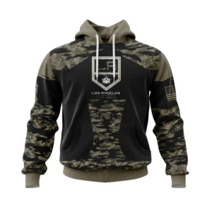 Hoodie Los Angeles Kings, Honors Veterans And Military Members QTNHL080524A3932HD