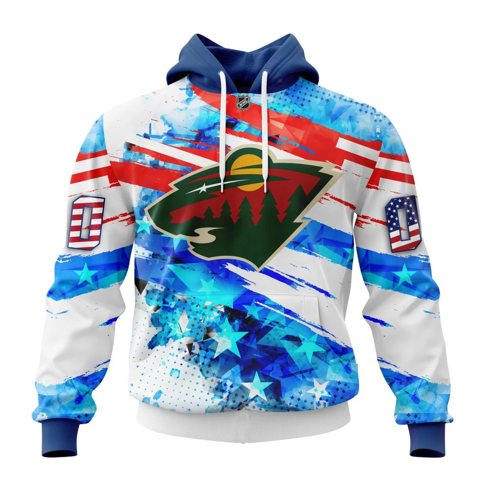 Hoodie Minnesota Wild, Special Concept For Independence Day St2201 QTNHL080524A2130HD