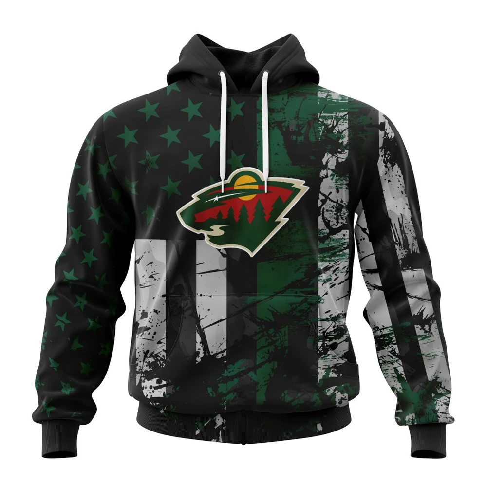 Hoodie Minnesota Wild, Specialized Jersey For America QTNHL080524A3233HD