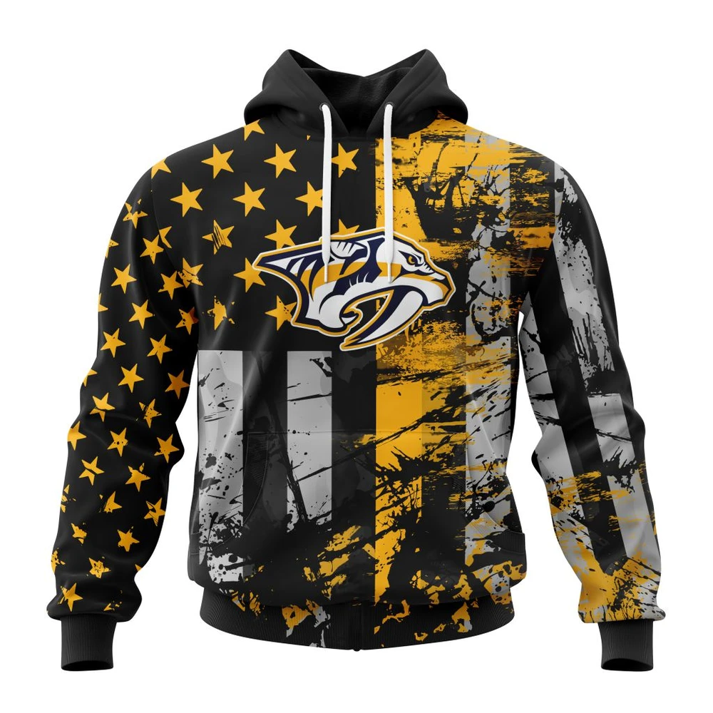 Hoodie Nashville Predators, Specialized Jersey For America QTNHL080524A3230HD