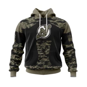 Hoodie New Jersey Devils, Honors Veterans And Military Members QTNHL080524A3851HD