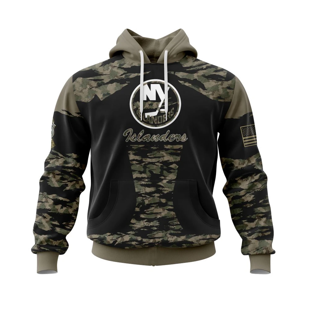 Hoodie New York Islanders, Honors Veterans And Military Members QTNHL080524A3885HD
