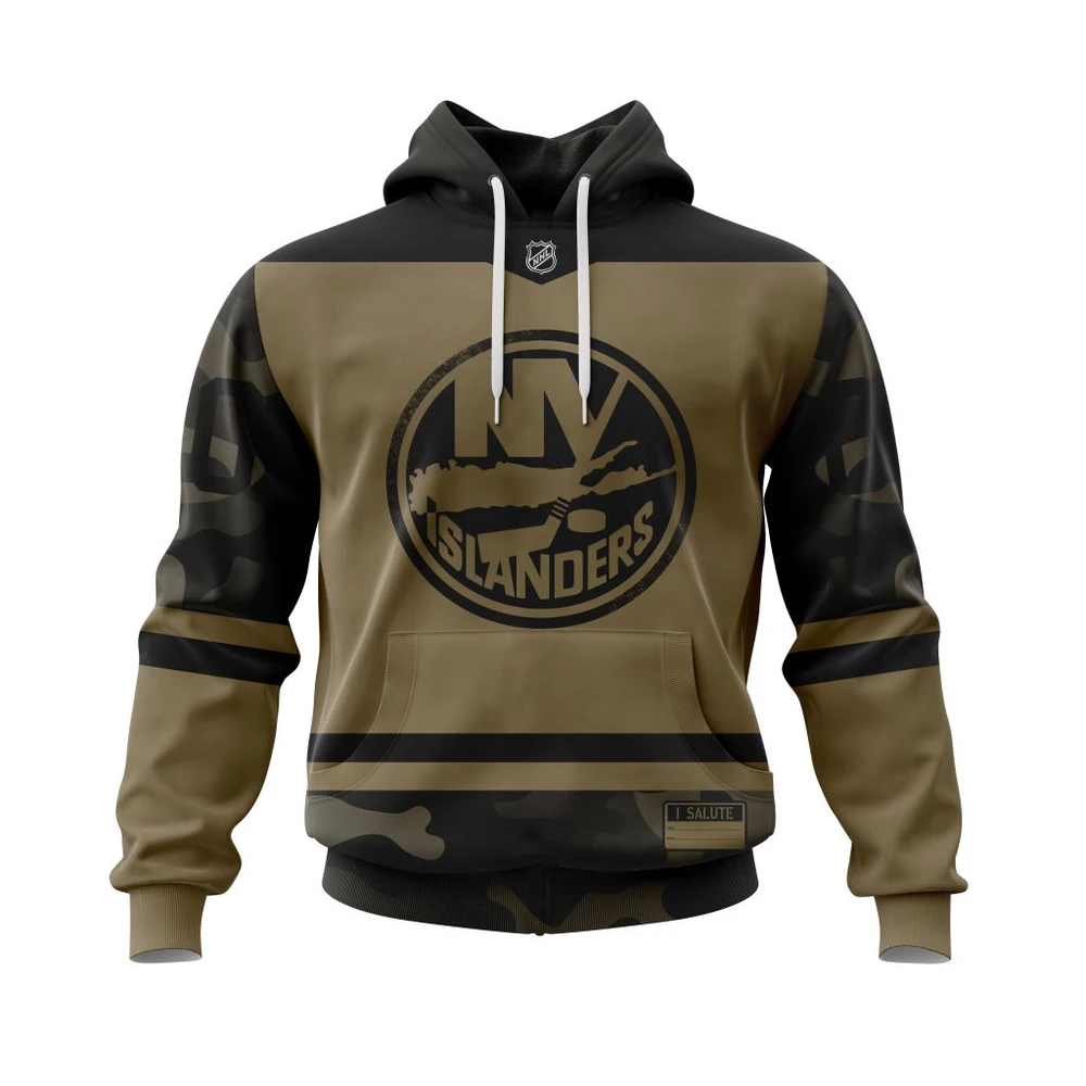 Hoodie New York Islanders Military Night, Personalized Name & Number QTNHL080524A3884HD