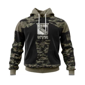 Hoodie New York Rangers, Honors Veterans And Military Members QTNHL080524A3893HD