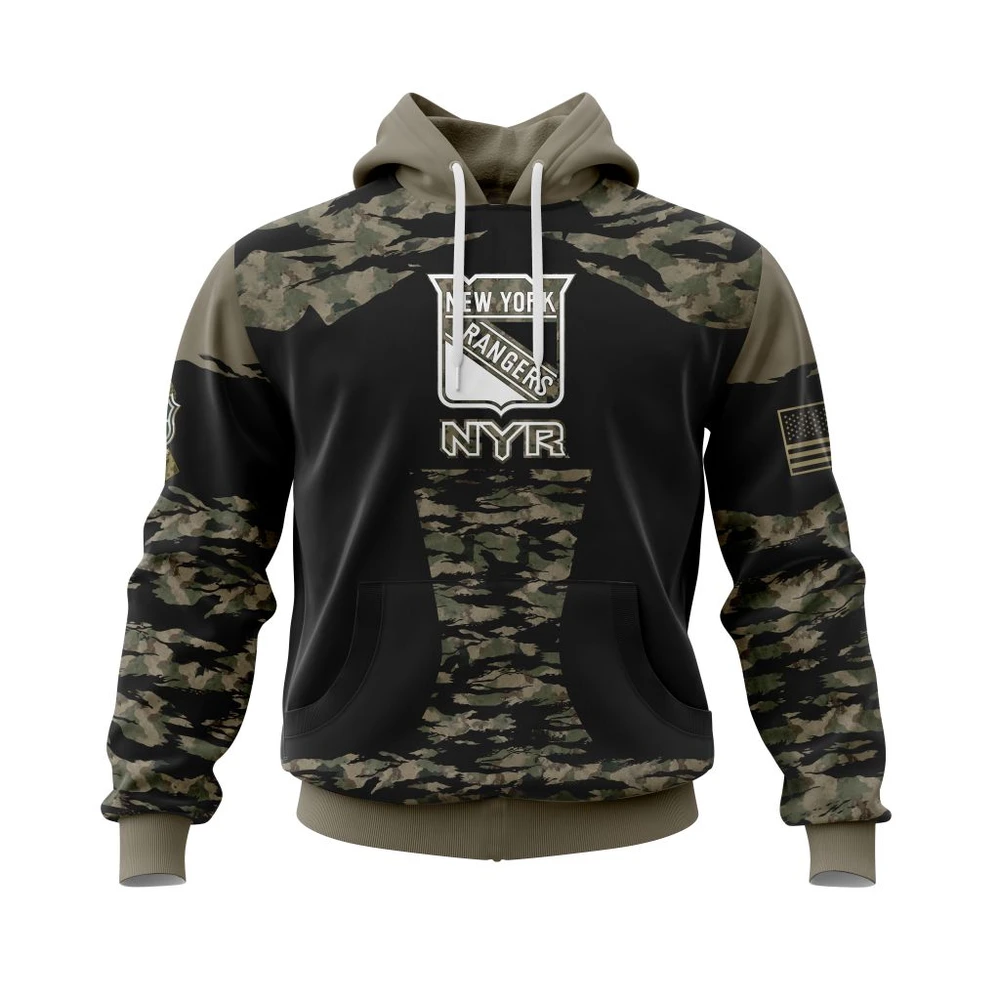 Hoodie New York Rangers, Honors Veterans And Military Members QTNHL080524A3893HD
