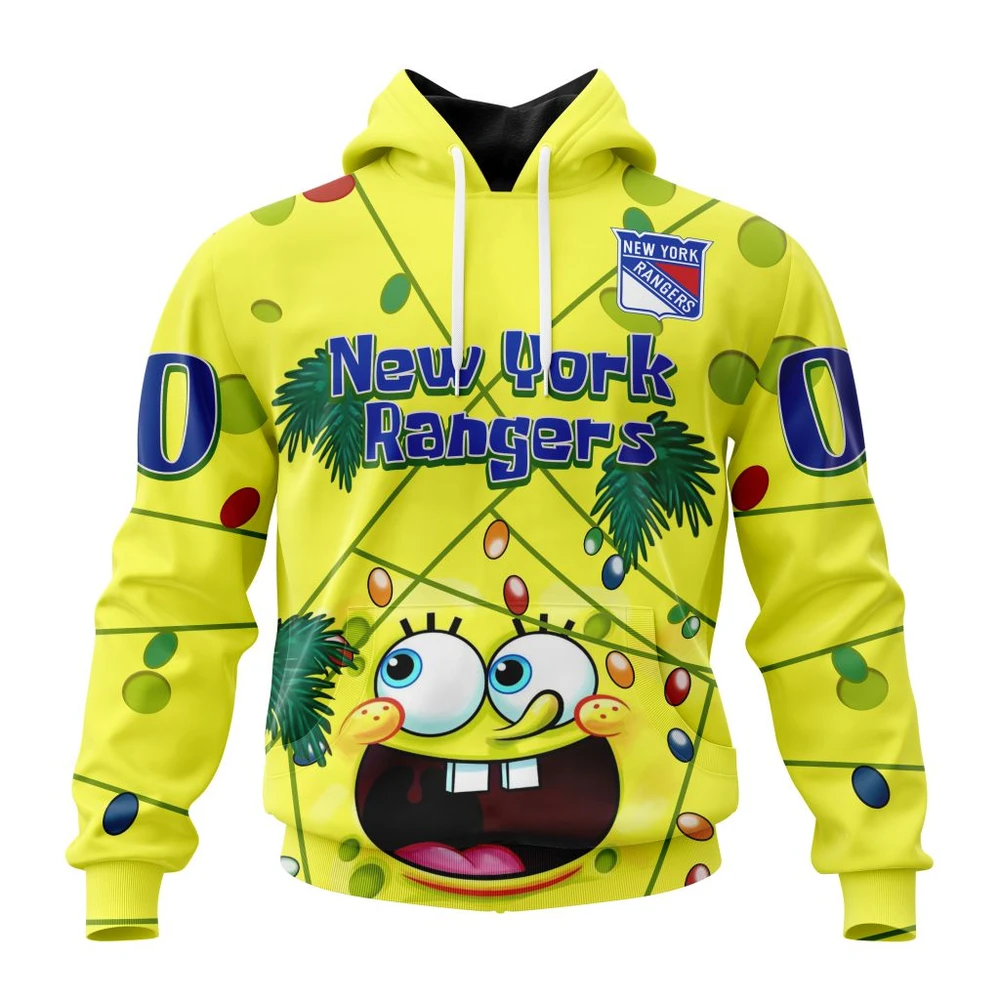 Hoodie New York Rangers, Specialized Jersey With Spongebob V0122 QTNHL080524A3259HD