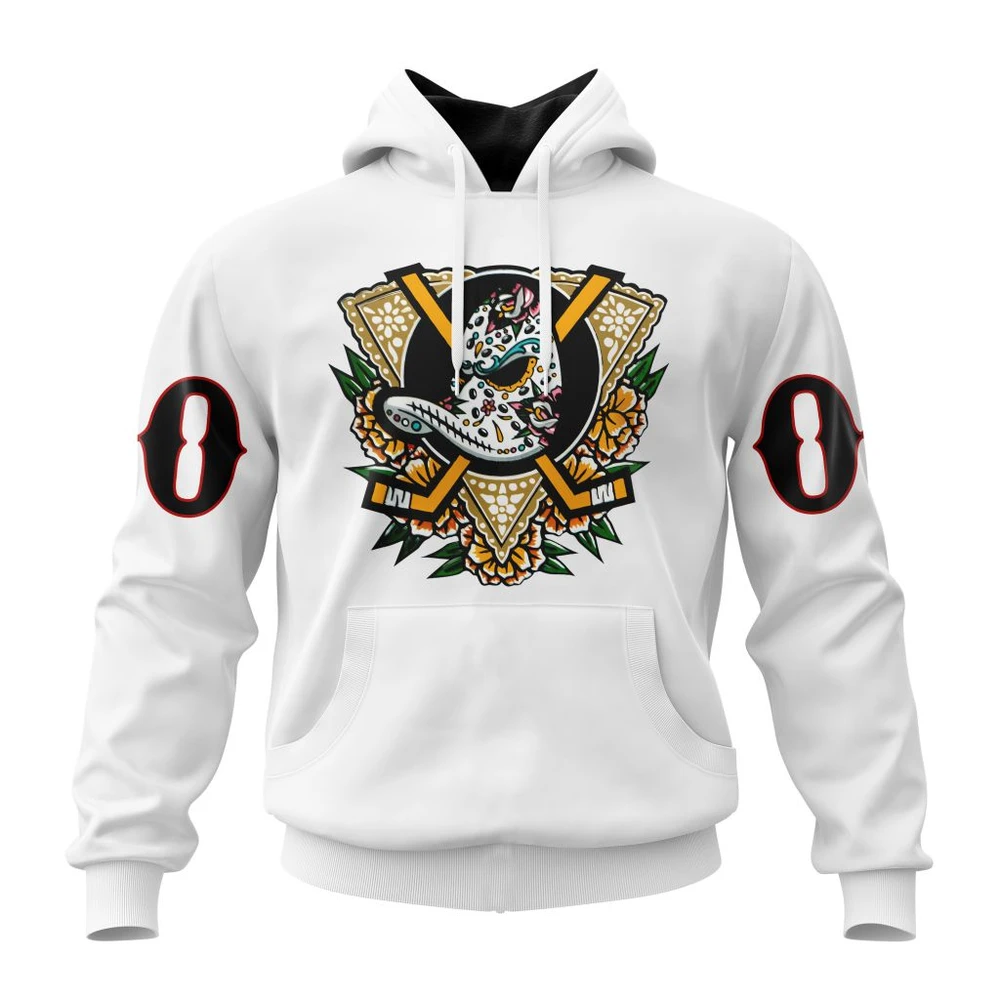 Hoodie NHL Anaheim Ducks Dia De Muertos Night QTNHL080524A3136HD