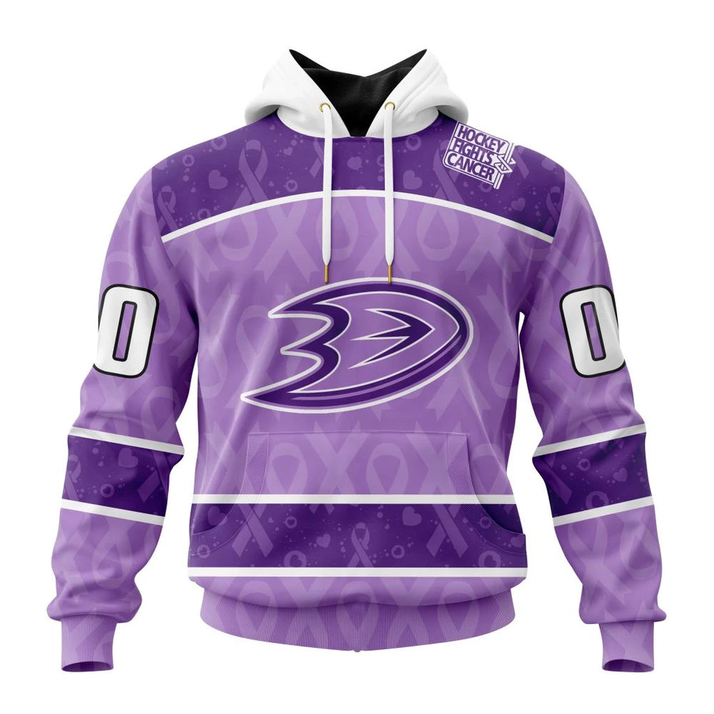 Hoodie NHL Anaheim Ducks New Lavender Hockey Fight Cancer St2301 QTNHL080524A1497HD