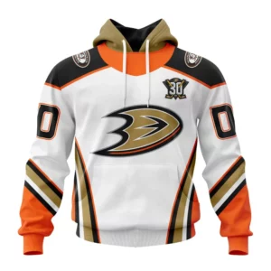 Hoodie NHL Anaheim Ducks Personalized Away With 30Th Anniversary Logo QTNHL080524A1566HD