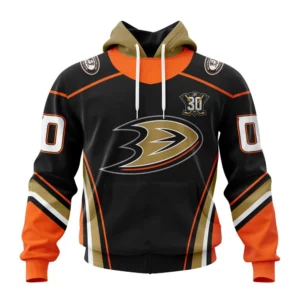 Hoodie NHL Anaheim Ducks Personalized Home With 30Th Anniversary Logo QTNHL080524A1565HD