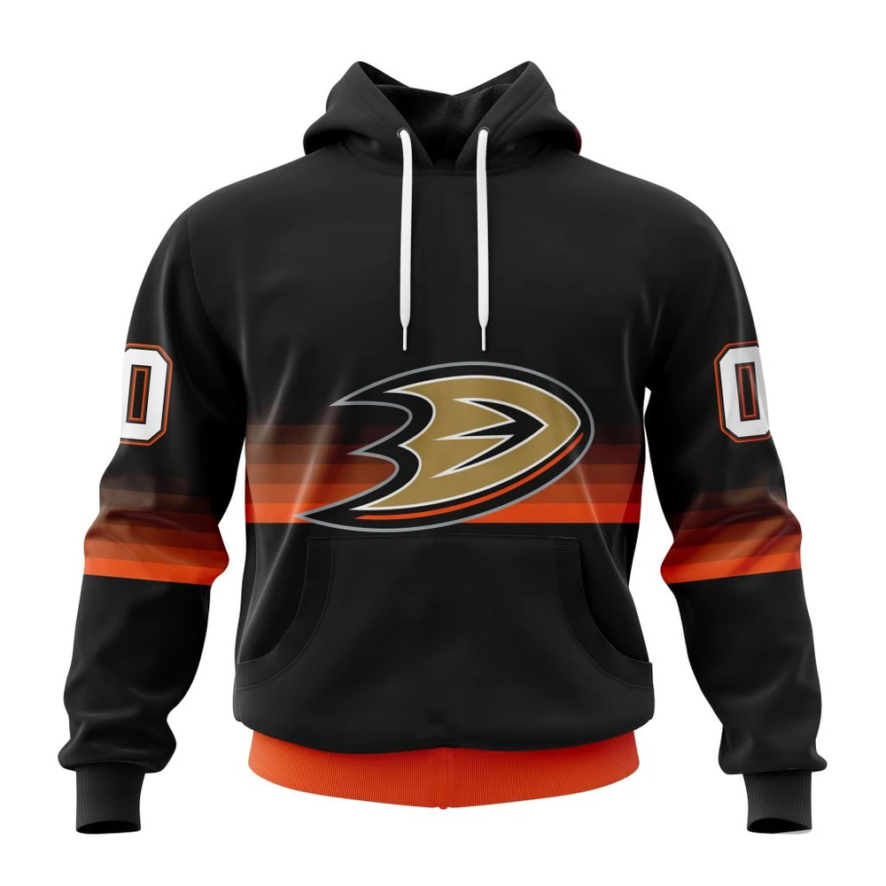 Hoodie NHL Anaheim Ducks Special Black And Gradient Design St2301 QTNHL080524A1422HD