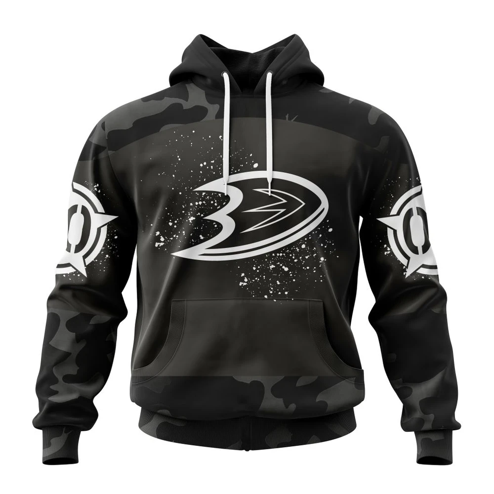 Hoodie NHL Anaheim Ducks Special Black Camo Design For Veterans Day St2304 QTNHL080524A1623HD