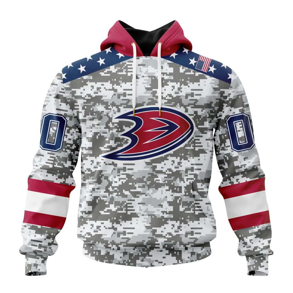 Hoodie NHL Anaheim Ducks Special Camo Design For Veterans Day St2301 QTNHL080524A1815HD